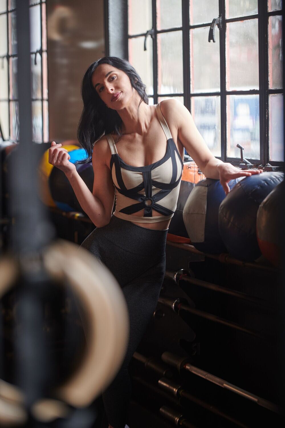 Monte Carlo Sports Bra (Heathered Taupe/Black)