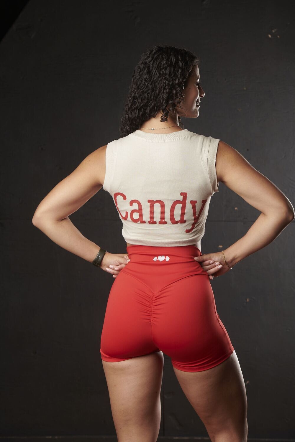Signature Crop Top (Taupe/Red)