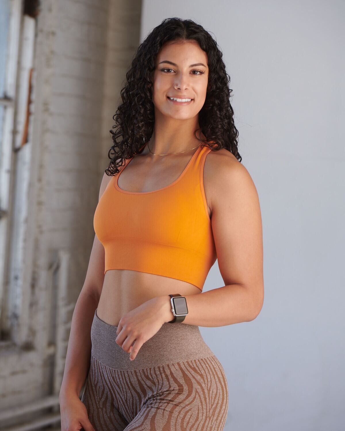 Seamlessly Sexy Sports Bra (Pumpkin Pie) + Zebra Leggings Bundle
