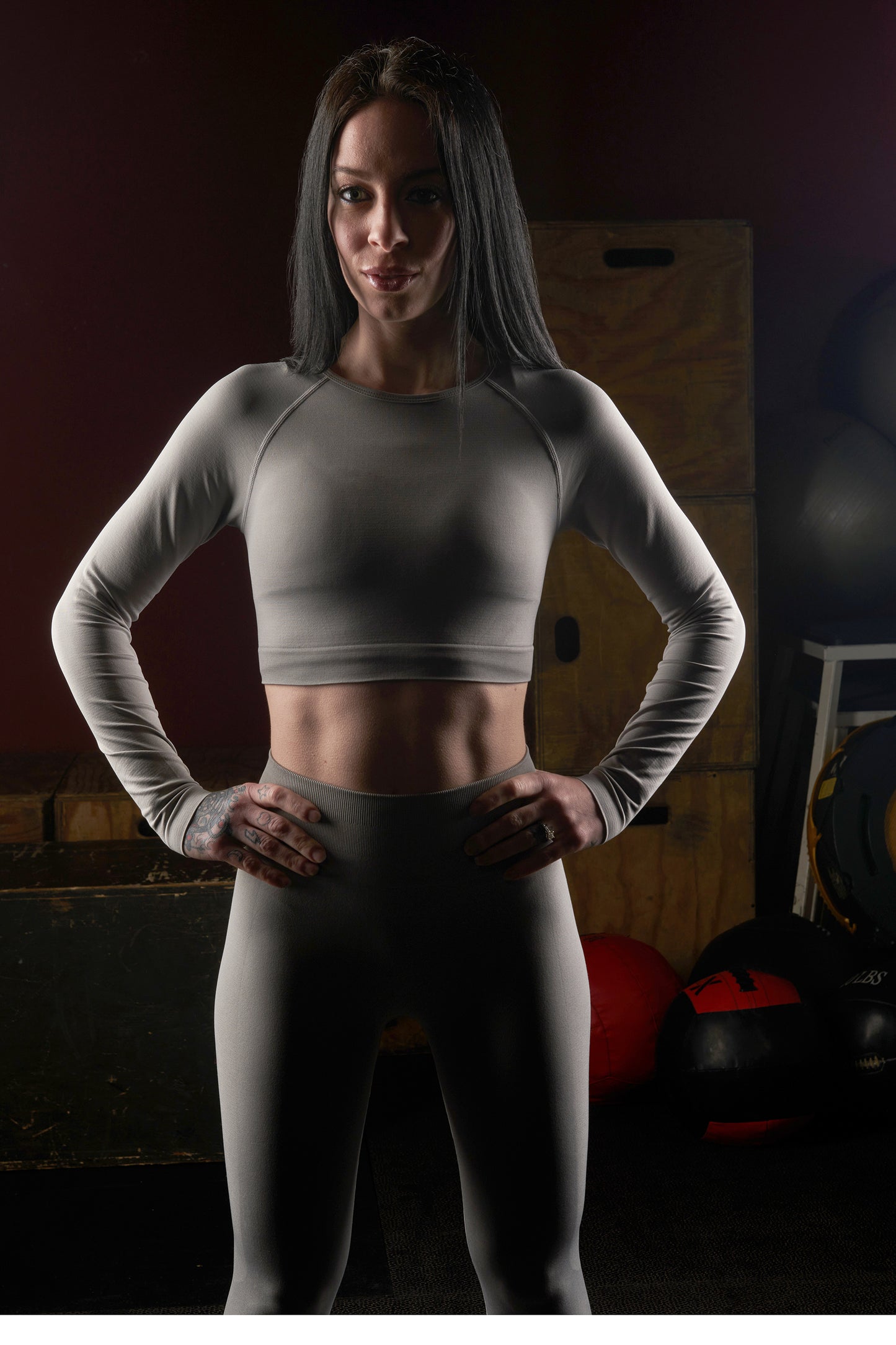 Candylicious Long Sleeve Crop ("Steel My Heart" Grey)