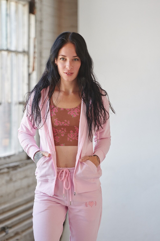 Cozy Performance Zip Up Hoodie (Pink Frosting)