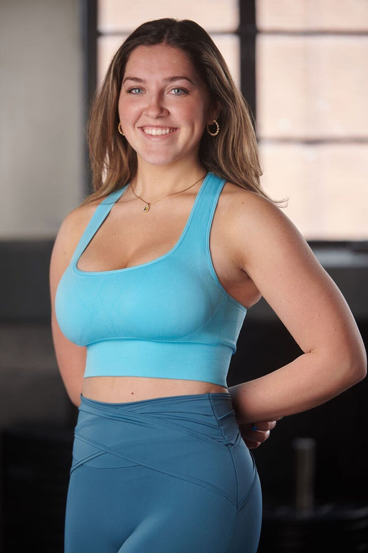 Seamlessly Sexy Sports Bra (Aqua)