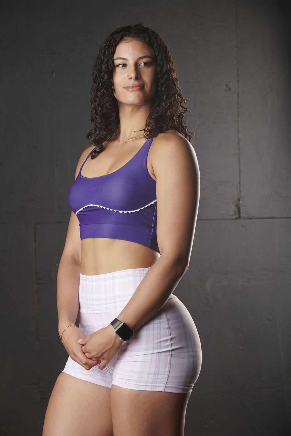 Malibu Sports Bra (Purple/White Trim)