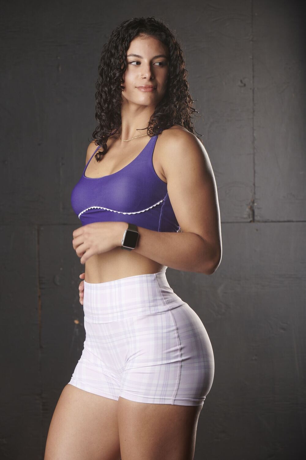 Malibu Sports Bra (Purple/White Trim)