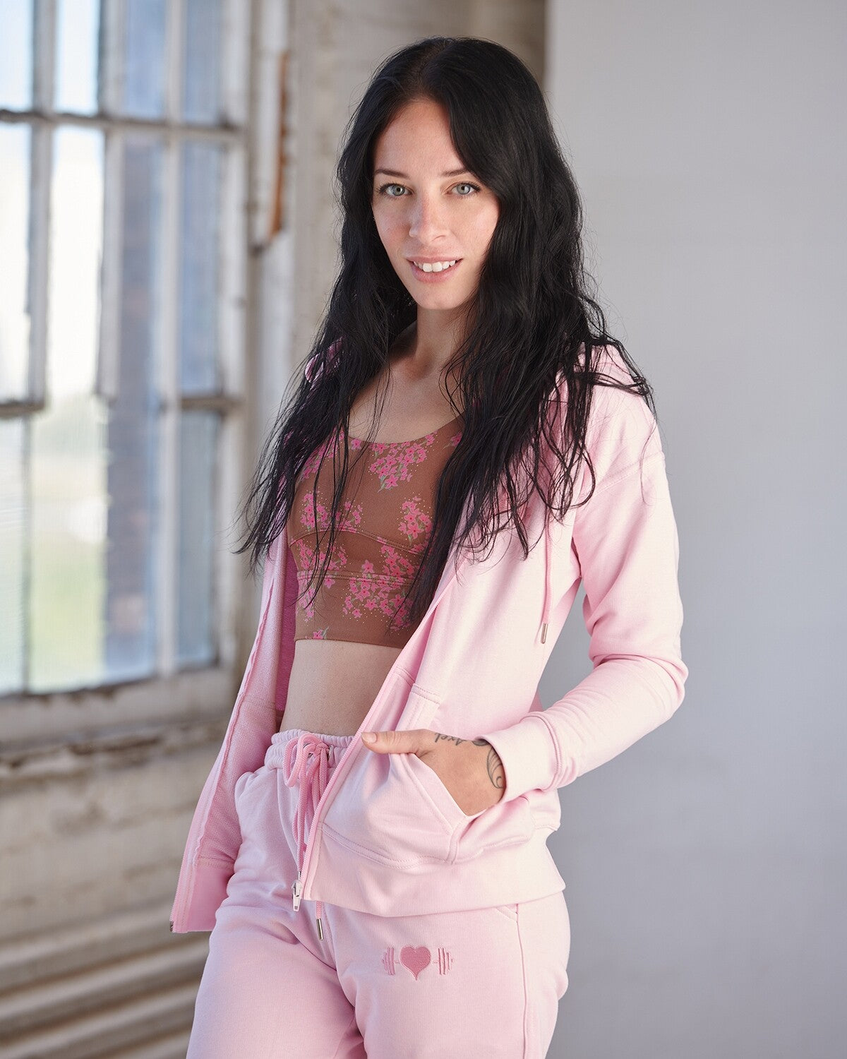 Cozy Performance Zip Up Hoodie (Pink Frosting)